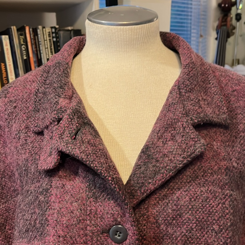 💜 V I N T A G E WOOLRICH WOMAN PURPLE PLAID JACKET - Picture 10 of 12